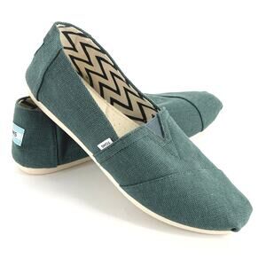 Tom’s green Alpargata Silver Pine Heritage Canvas shoes 9.5